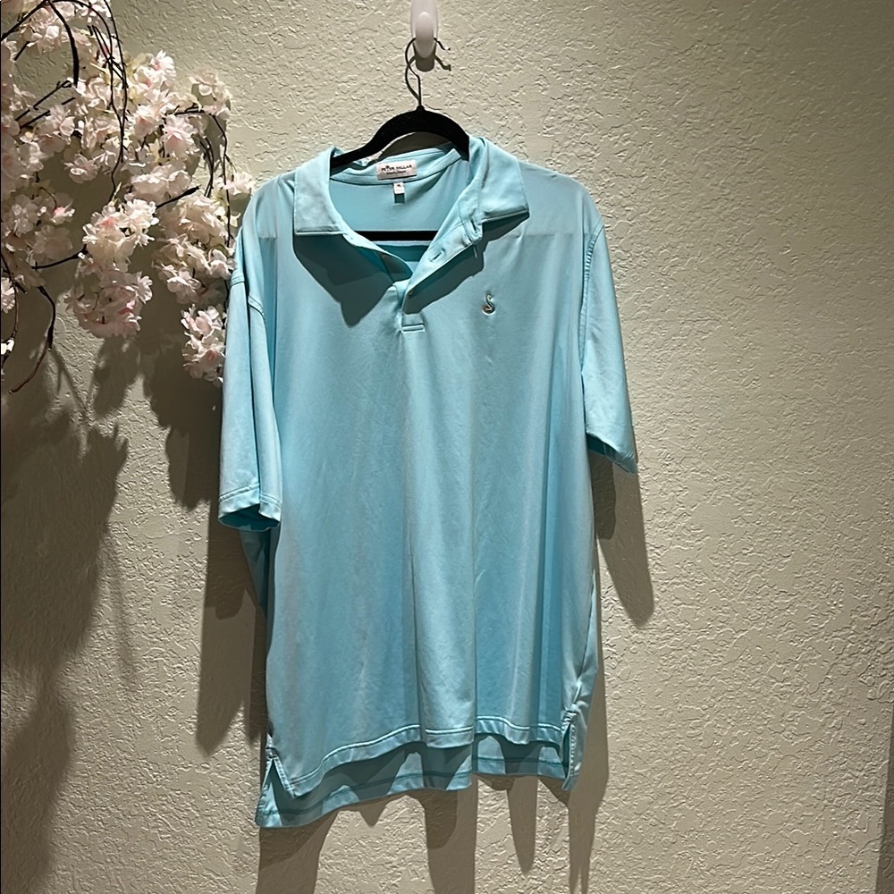 Blue Polo Shirt with Modern Short Sleeves